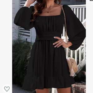 Long Sleeve Square Neck Dress